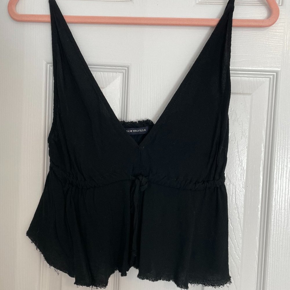 Brandy Melville Black V Neck Tank